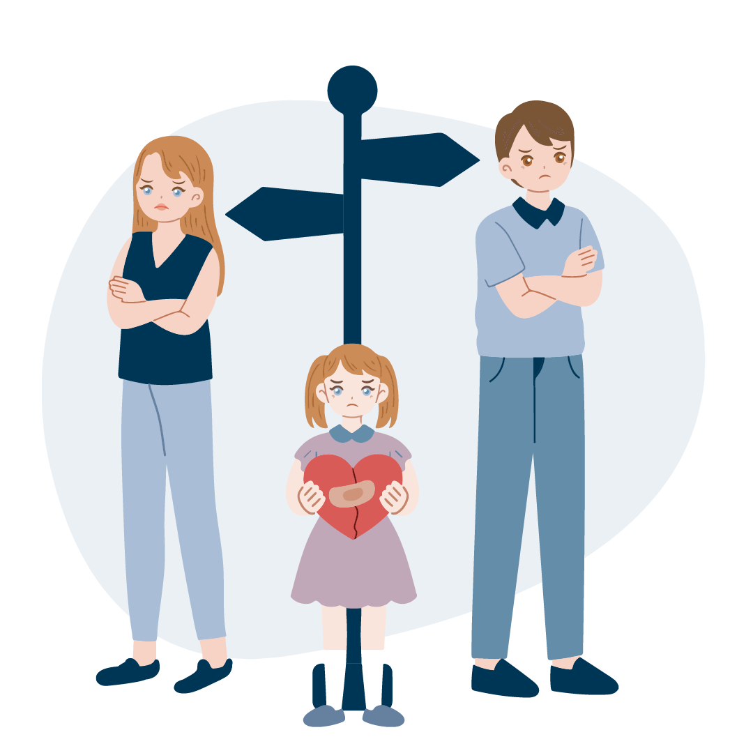 Föräldrar som flyttar isär och har ett barn